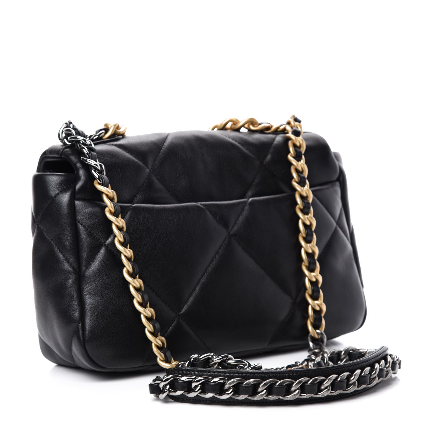 Chanel Lambskin Quilted Medium 19 Flap Black 3 of 10