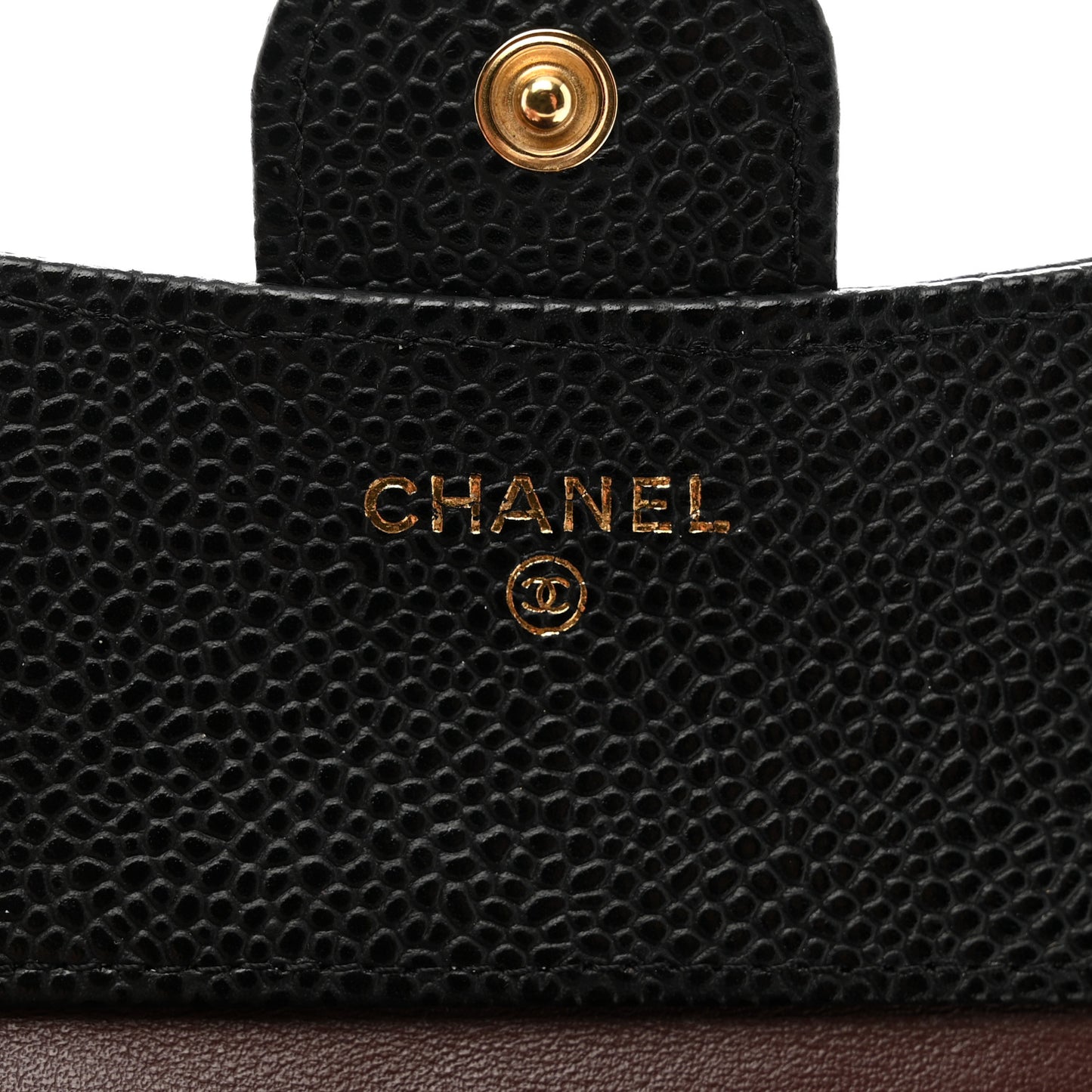 Caviar Quilted Compact Flap Wallet Black