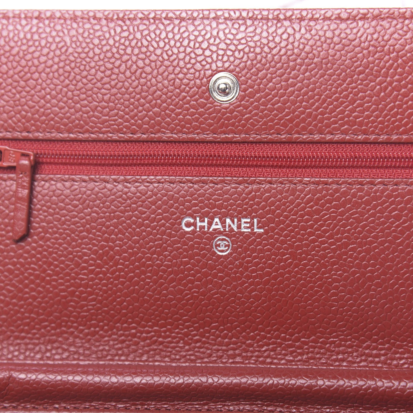 Caviar Quilted Wallet on Chain WOC Red