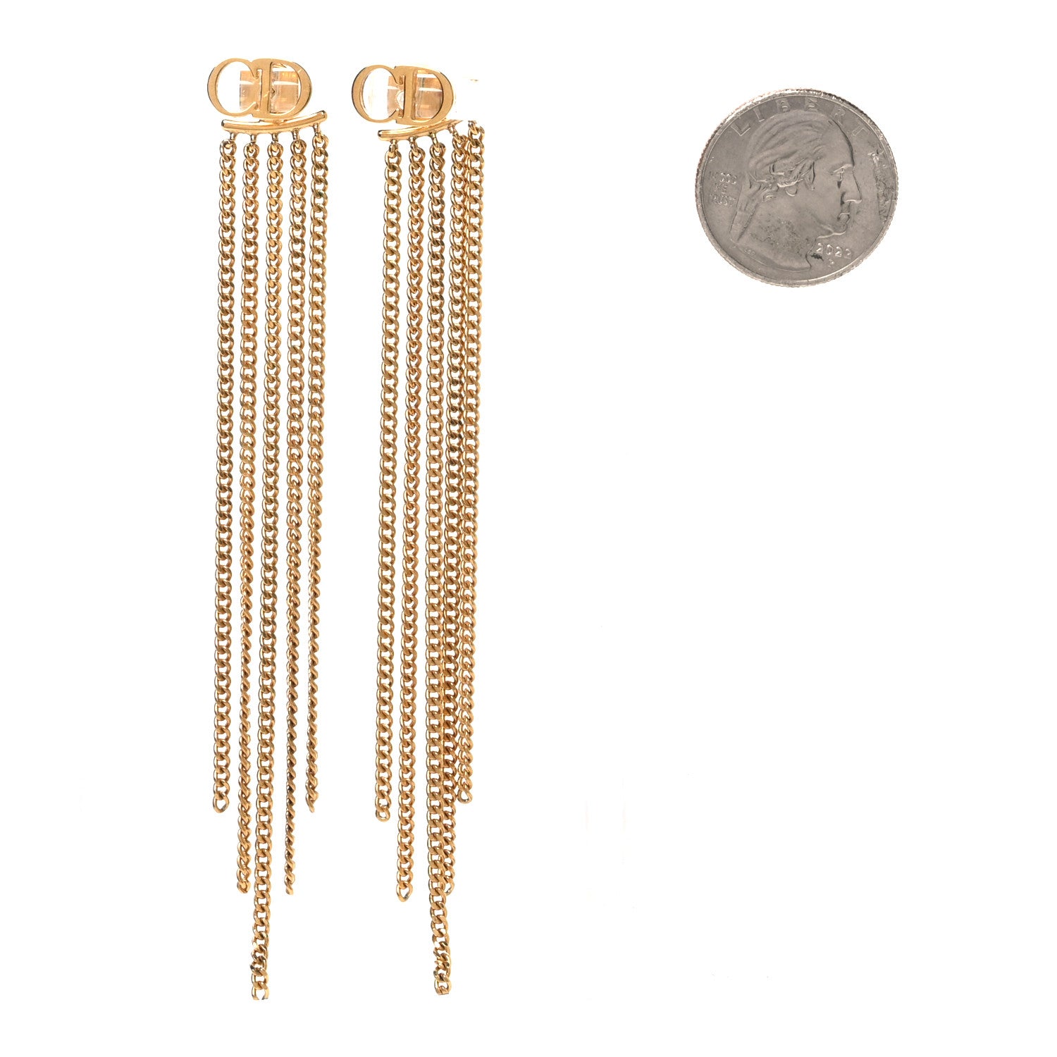 Christian Dior Danseuse Etolie Chain Drop Earrings Gold 2 of 5