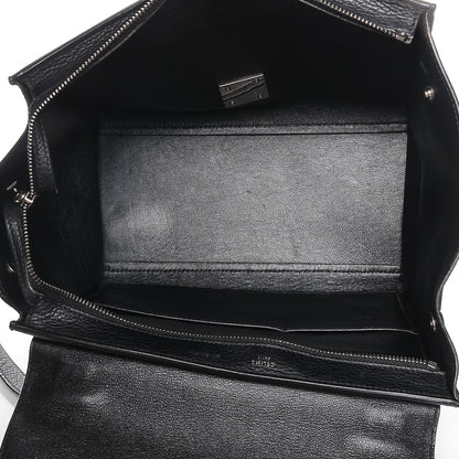 Celine Drummed Calfskin Suede Small Trapeze Black 5 of 6