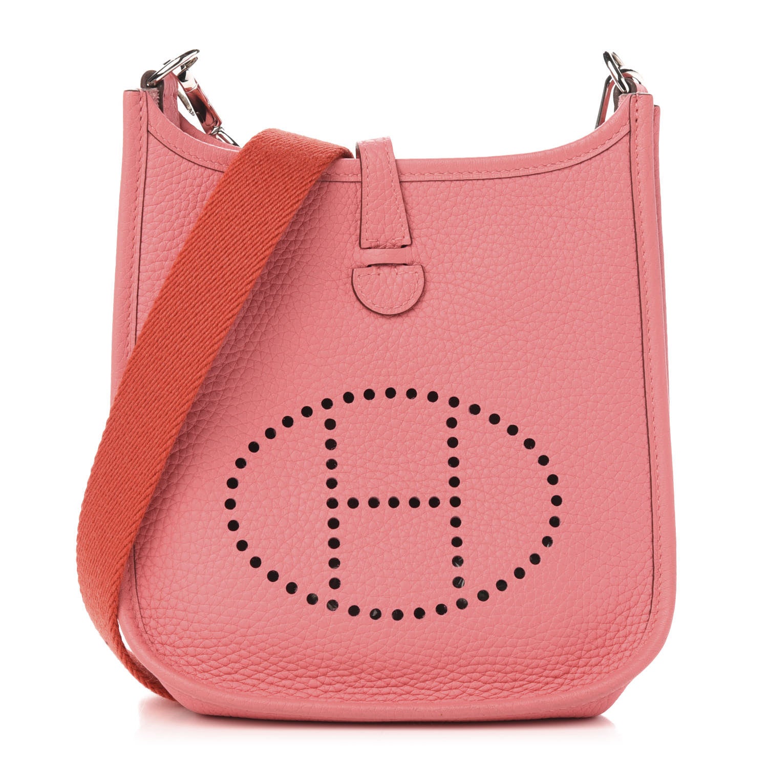 Hermes Taurillon Clemence Amazone Evelyne TPM Rose Azalee Rouge Pivoine 1 of 12