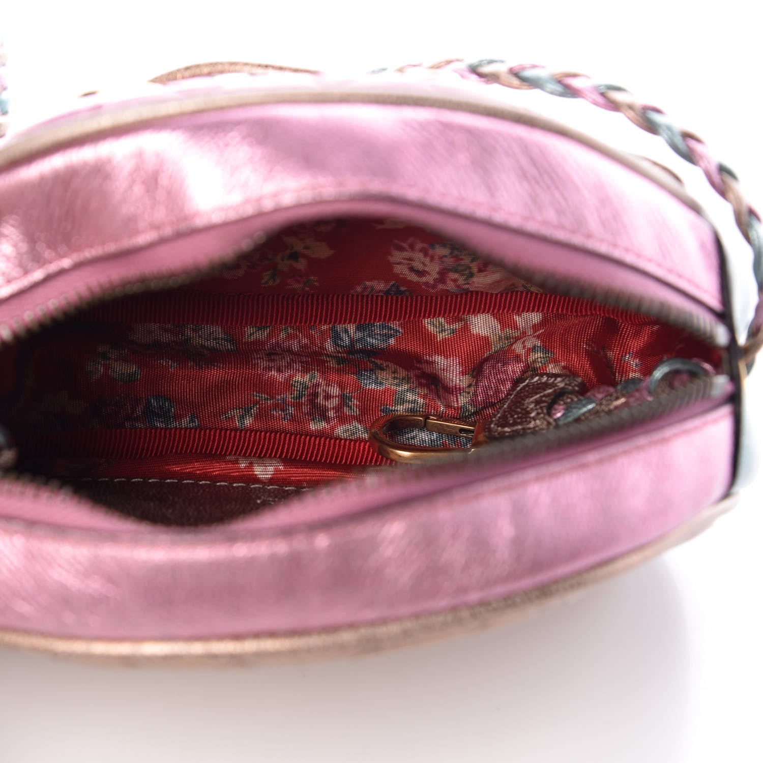 Gucci Laminated Nappa Trapuntata Mini Zumi Dome Shoulder Bag Rosa Lago Rame 5 of 8