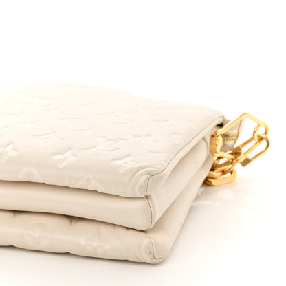 Louis Vuitton Lambskin Embossed Monogram Coussin PM Cream 9 of 9