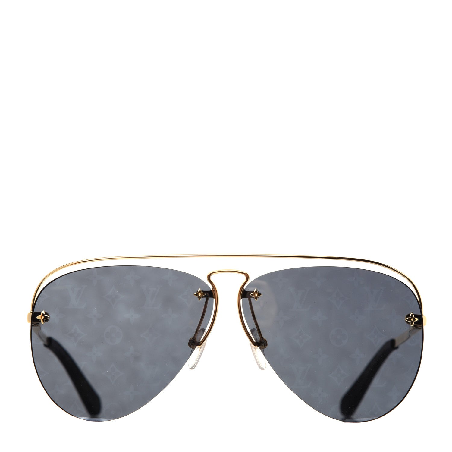 Louis Vuitton Metal Monogram Grease Sunglasses Z1172W Gold 2 of 8