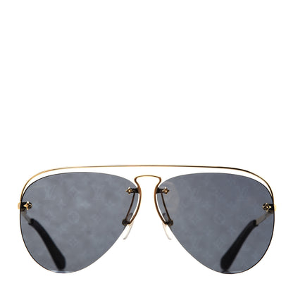 Louis Vuitton Metal Monogram Grease Sunglasses Z1172W Gold 2 of 8