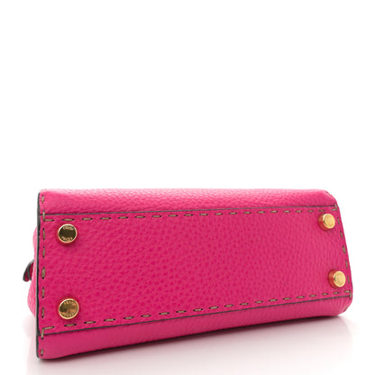 Fendi Cuoio Romano Selleria Mini Peekaboo Iconic Satchel Fuxia 4 of 12