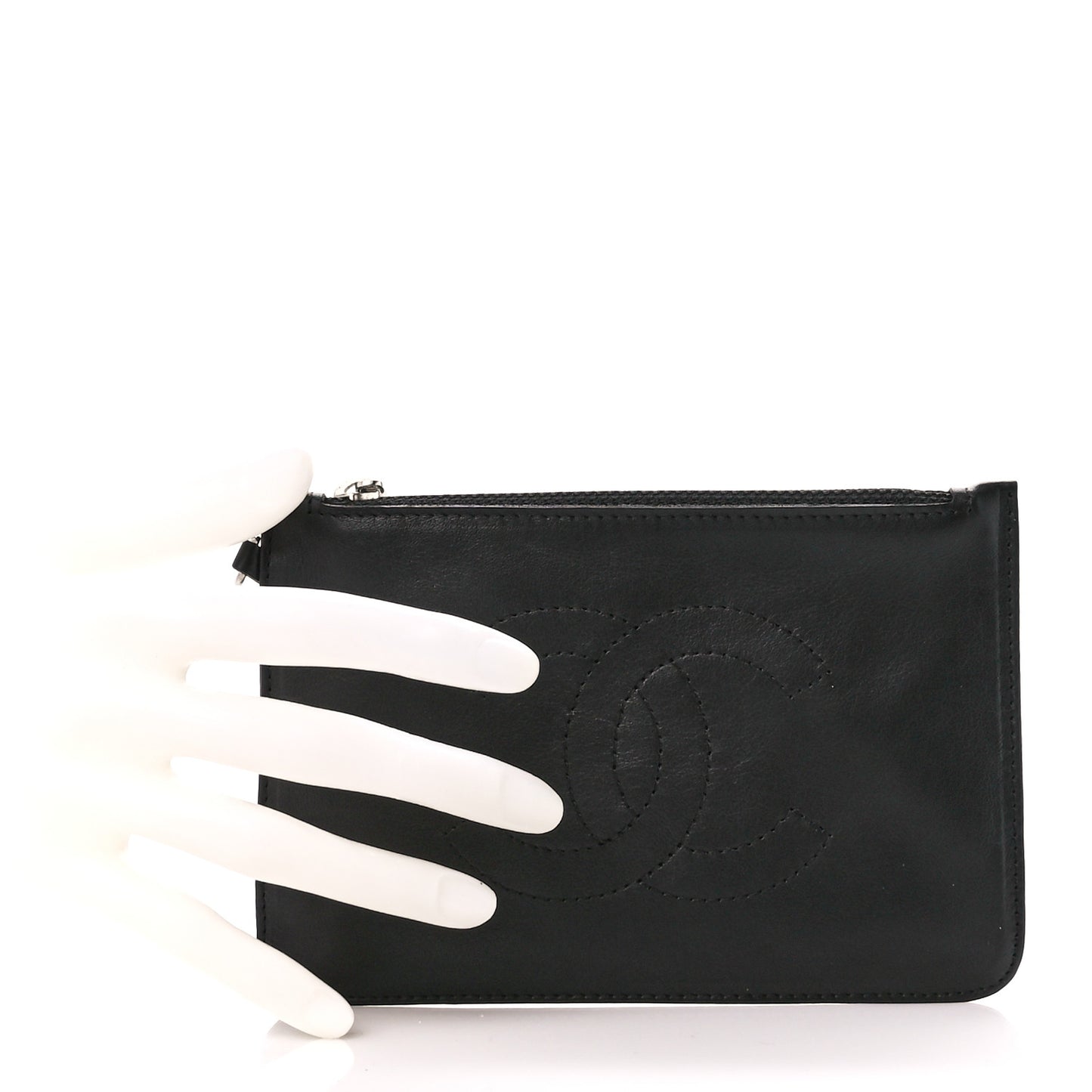 Calfskin CC Small Cosmetic Case Black
