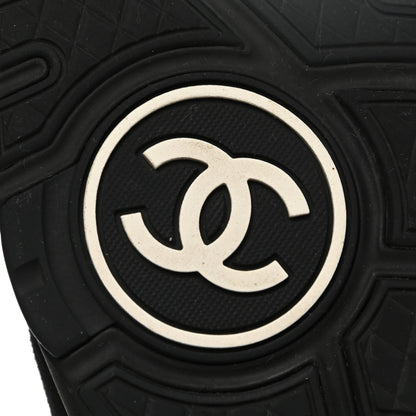 Chanel Suede Velvet Lambskin CC Sneakers 40 Black Blue Silver 6 of 9