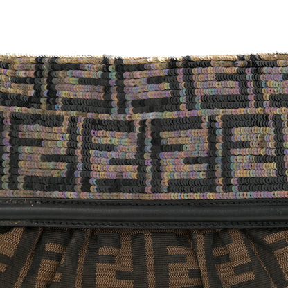 Fendi Zucca Sequin Chef Shoulder Bag Tobacco 9 of 16