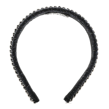 Chanel Tweed Chain Headband Black 3 of 6