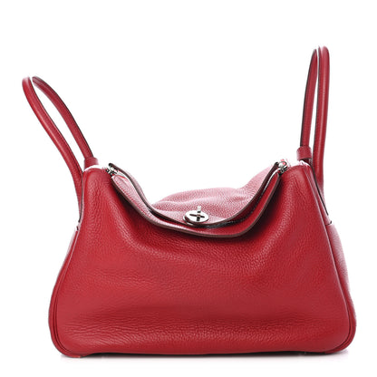 Hermes Taurillon Clemence Lindy 30 Rouge Vif 1 of 10