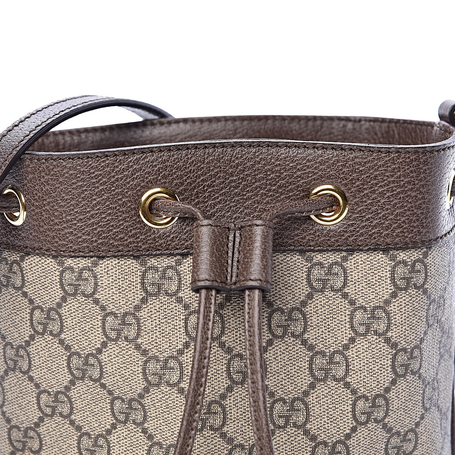GG Supreme Monogram Web Mini Ophidia Bucket Bag Brown
