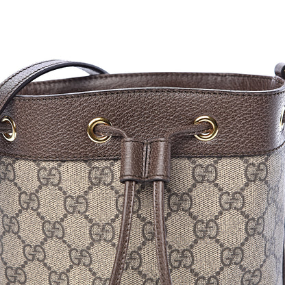 Gucci GG Supreme Monogram Web Mini Ophidia Bucket Bag Brown 10 of 10