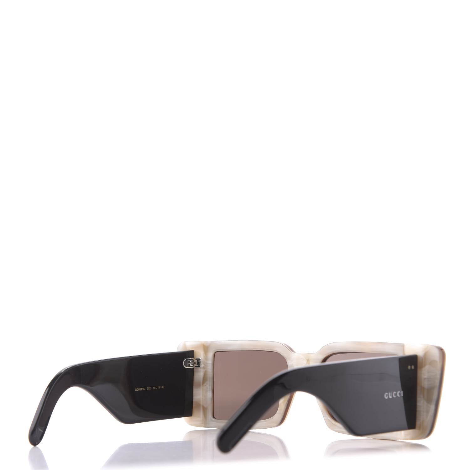 Gucci Acetate Rectangular Flap GG0543S Sunglasses White Black 4 of 10