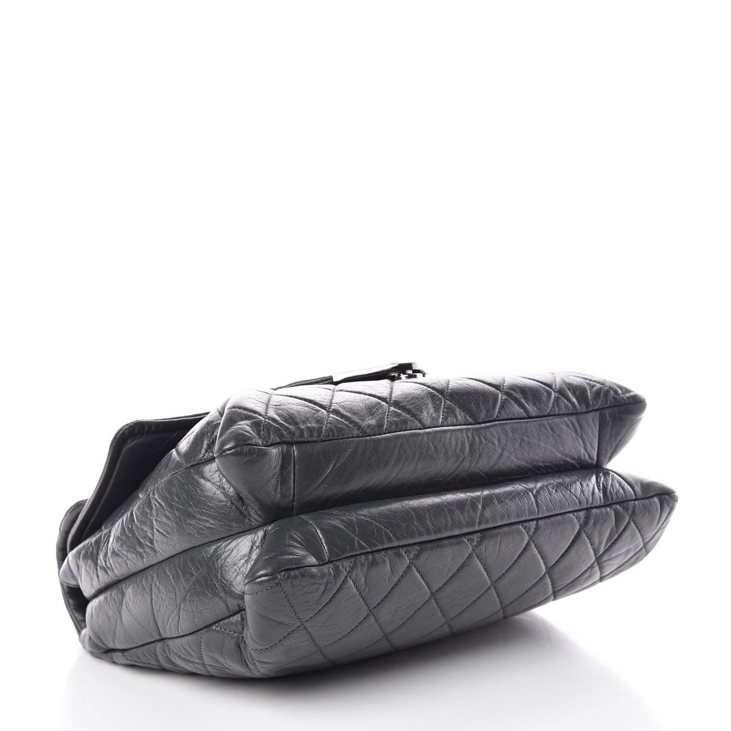 Lambskin Quilted Padded Envelope Flap Grey
