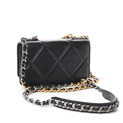 Chanel Lambskin Quilted 19 Wallet On Chain WOC Black 2 of 11