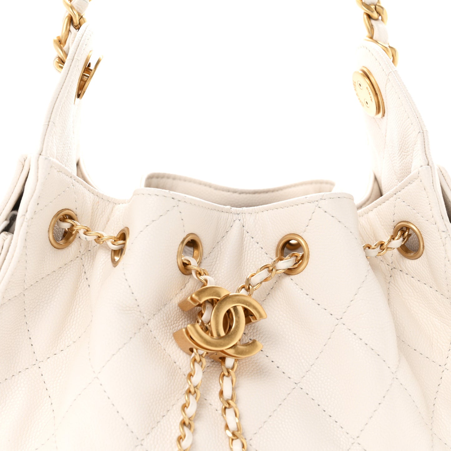 Caviar Quilted Mini Chanel 25 Handbag White