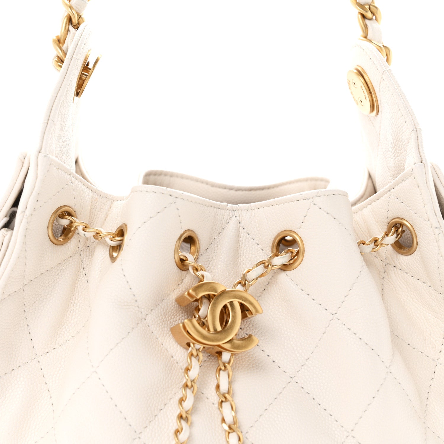 Chanel Caviar Quilted Mini Chanel 25 Handbag White 8 of 11