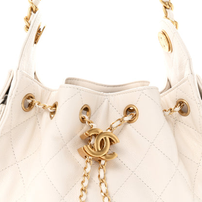 Chanel Caviar Quilted Mini Chanel 25 Handbag White 8 of 11
