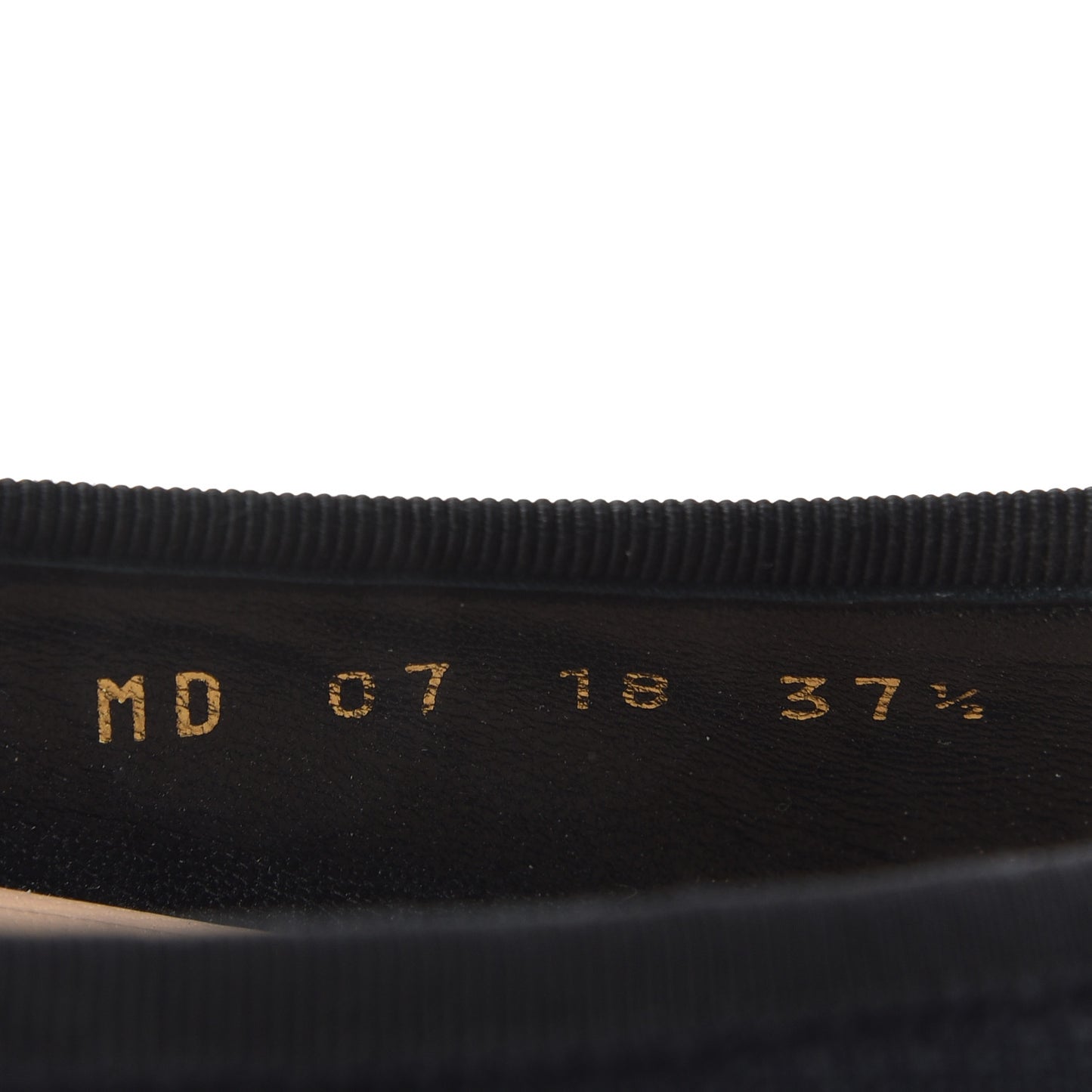 Fabric Ribbon Embroidered J'Adior Ballet Flats 37.5 Black