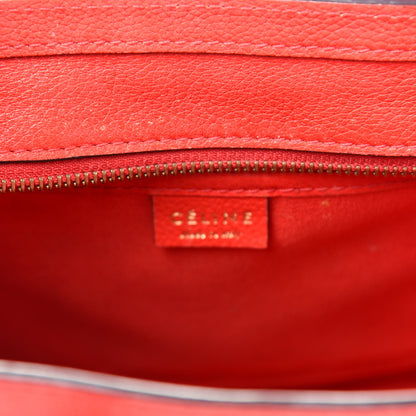 Celine Drummed Calfskin Nano Luggage Coquelicot 15 of 16