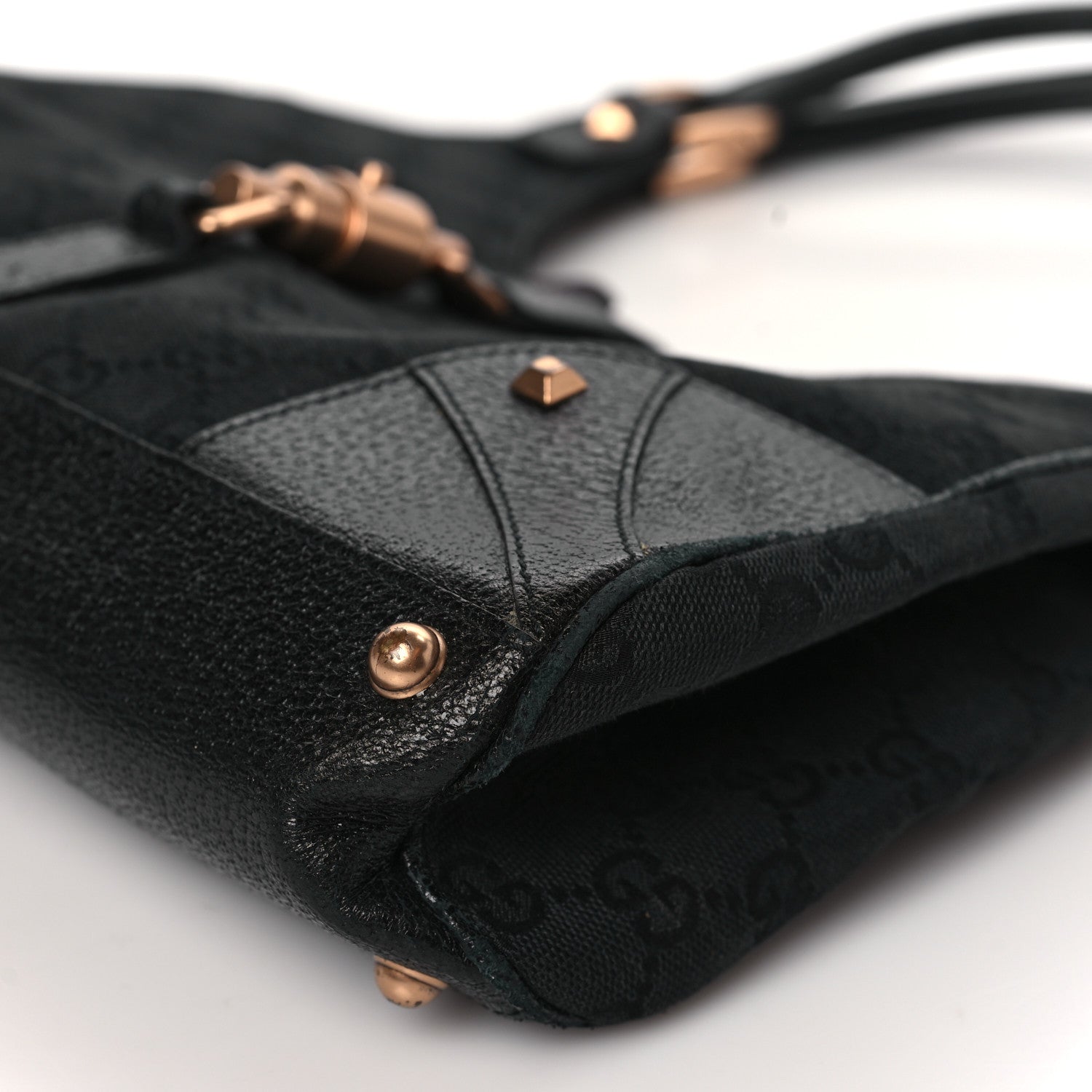 Gucci Monogram Calfskin Large Bardot Tote Black 8 of 8