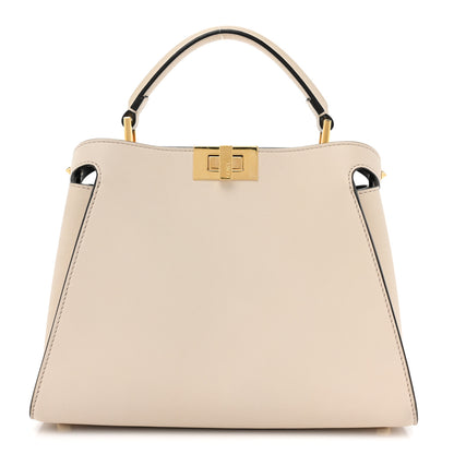 Fendi Vitello Tahiti Burro Bi-Color Medium Peekaboo Iconic Essentially Satchel Camelia Fragola Dark Blue 1 of 14