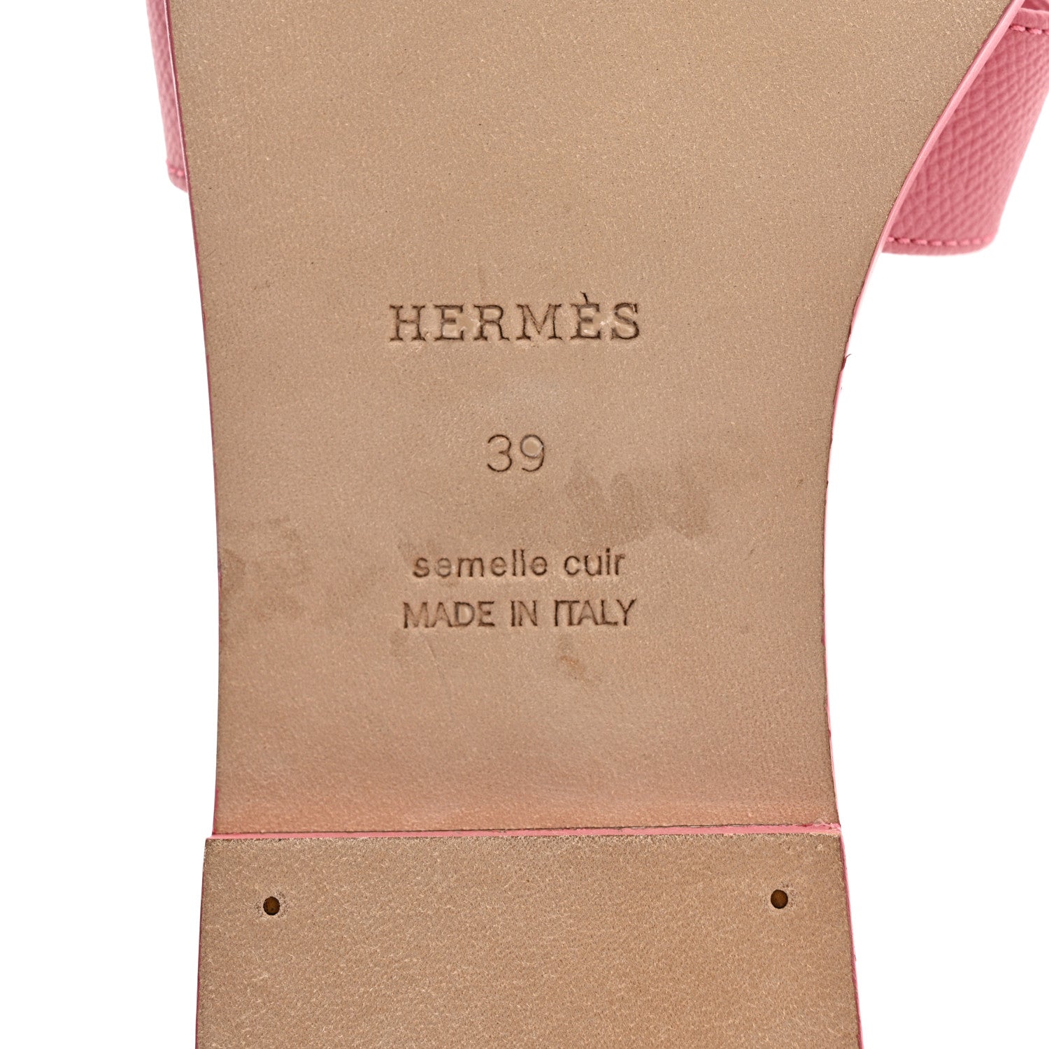 Hermes Epsom Oran Sandals 39 Rose De Venise 9 of 10