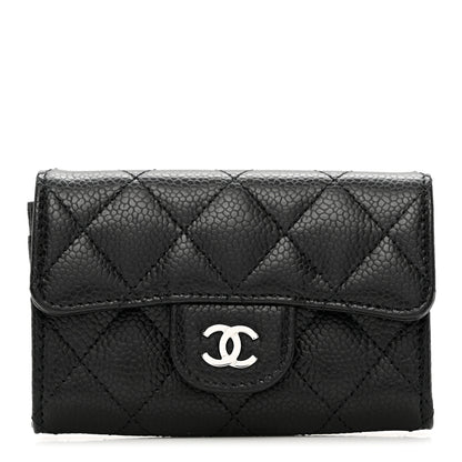 Chanel Caviar Quilted Flap Card Holder Wallet Black 1 of 9