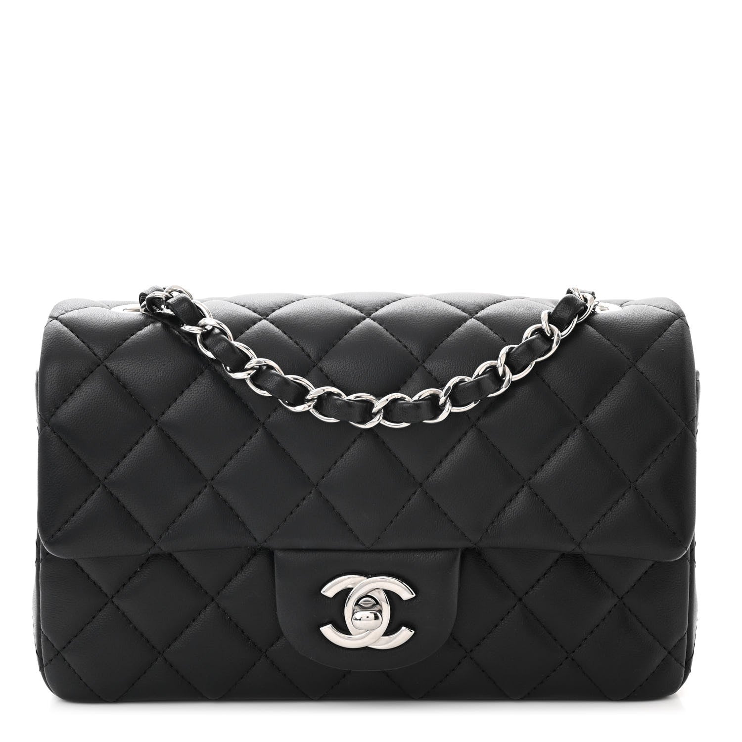 Chanel Lambskin Quilted Mini Rectangular Flap Black 1 of 9