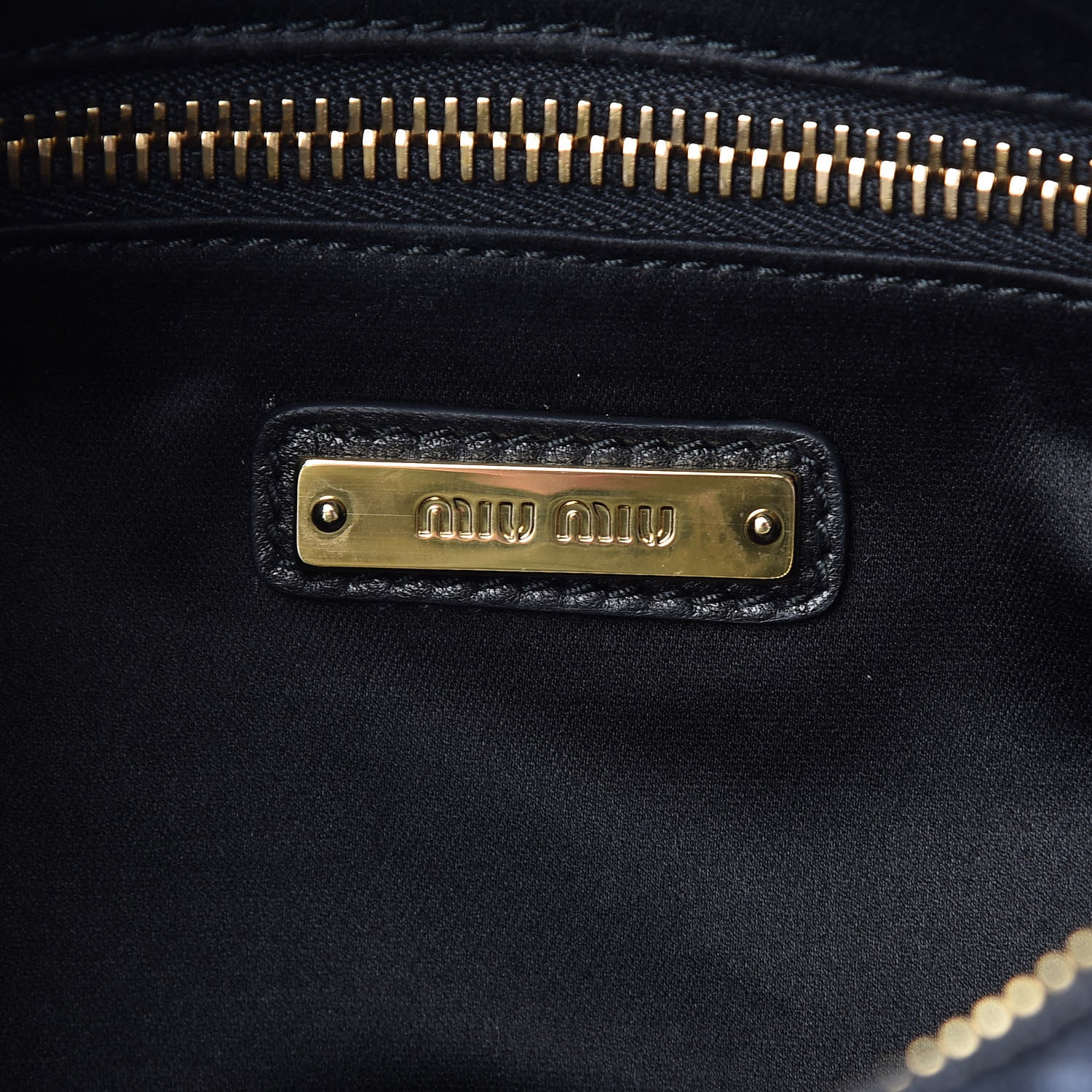 Miu Miu Nappa Matelasse Rider Shoulder Bag Black Blue 8 of 12