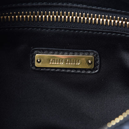 Miu Miu Nappa Matelasse Rider Shoulder Bag Black Blue 8 of 12