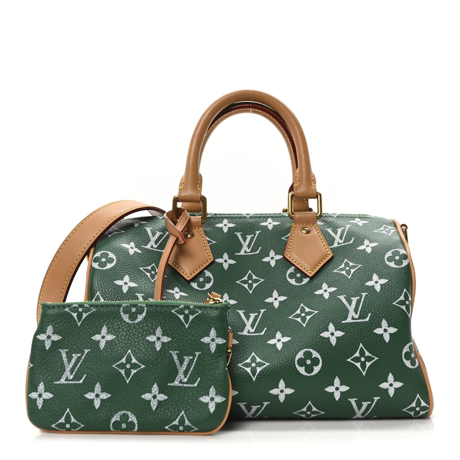 Louis Vuitton Calfskin Monogram Speedy P9 Bandouliere 25 Green