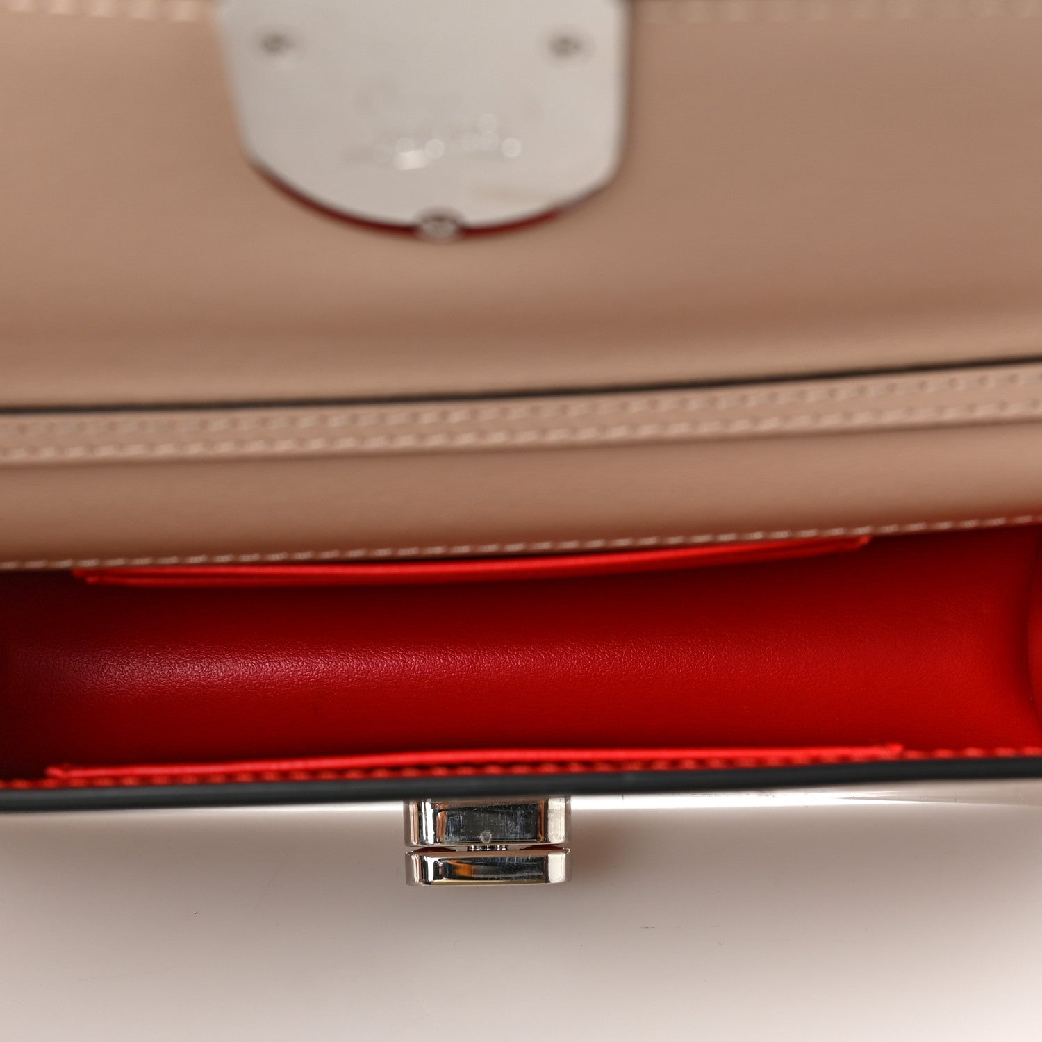 Christian Louboutin Patent Calfskin Mini Elisa Baguette Nougat 4 of 6