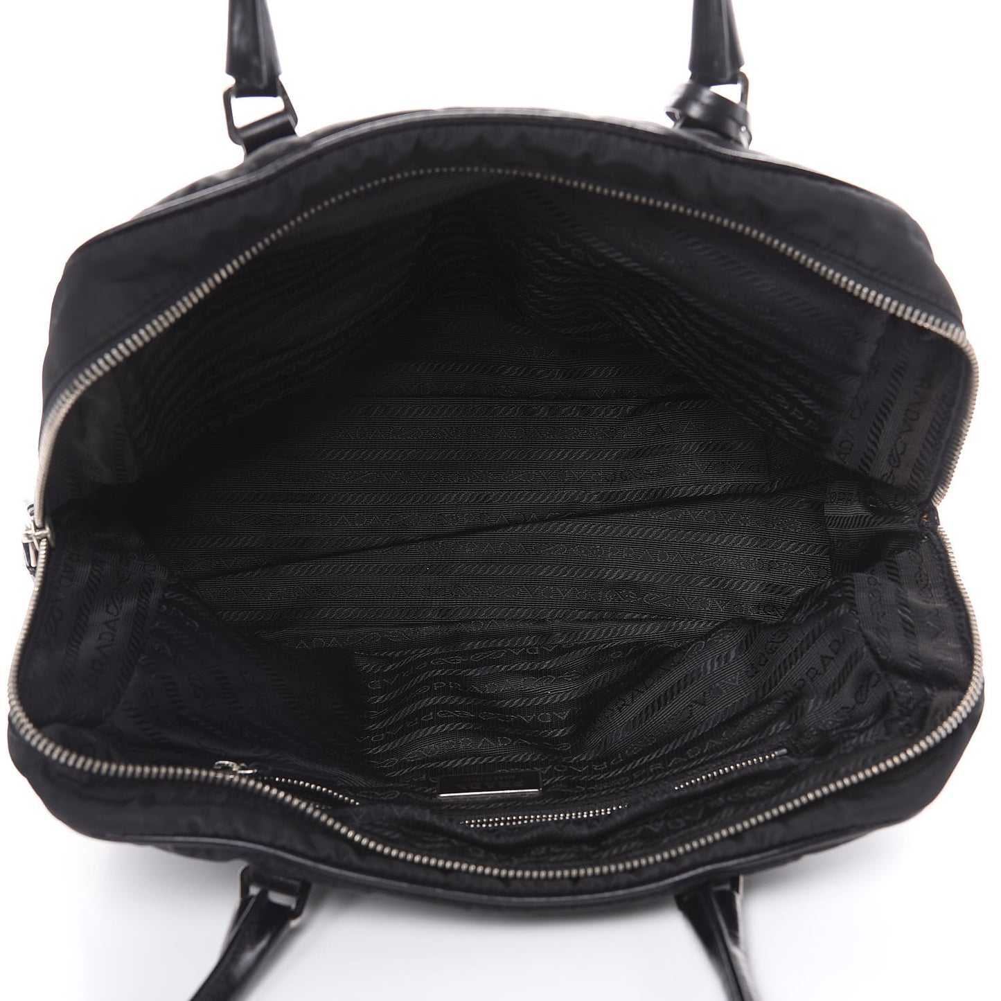 Tessuto Nylon Soft Calfskin Shoulder Bag Black