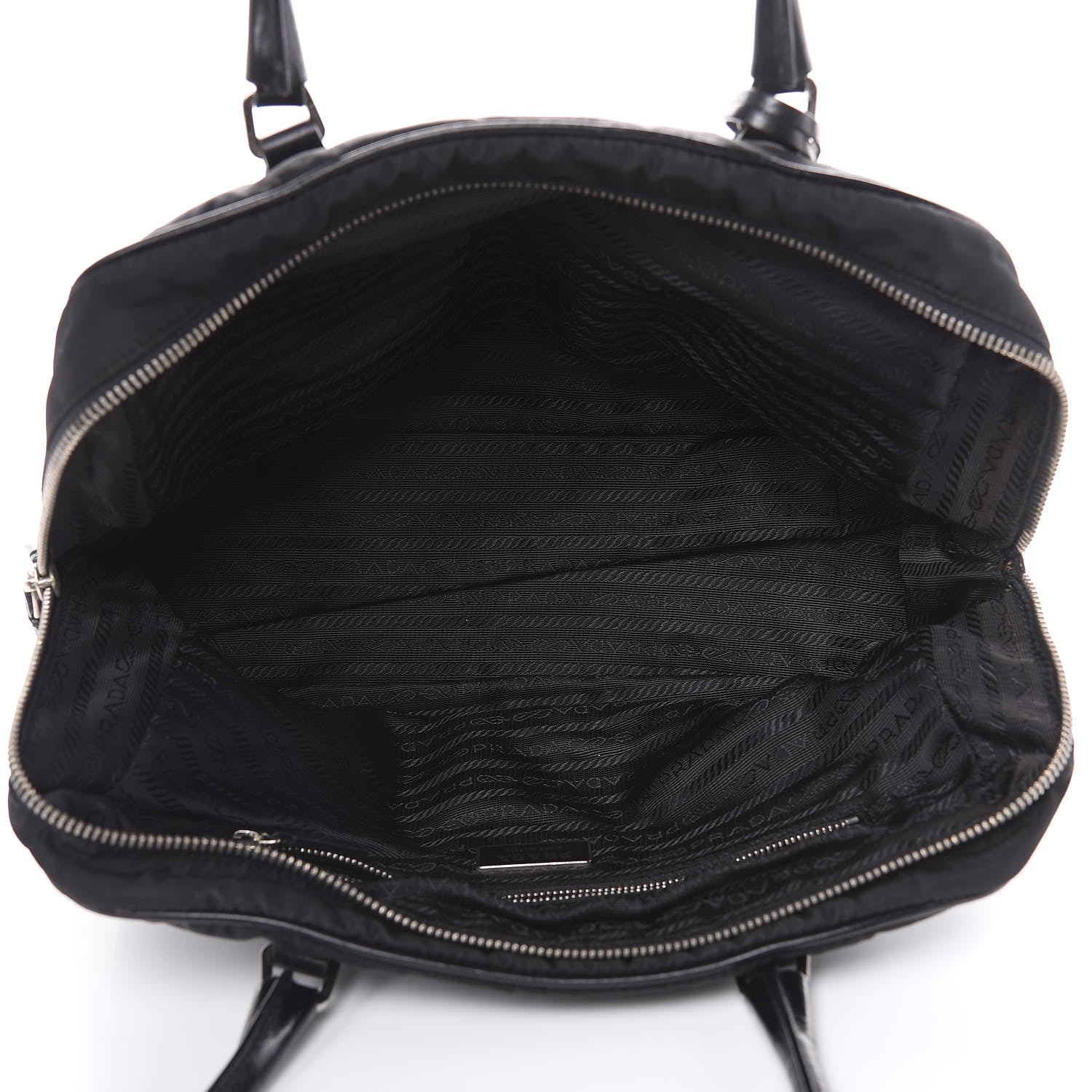Prada Tessuto Nylon Soft Calfskin Shoulder Bag Black 5 of 15