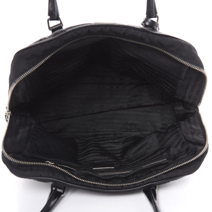 Prada Tessuto Nylon Soft Calfskin Shoulder Bag Black 5 of 15
