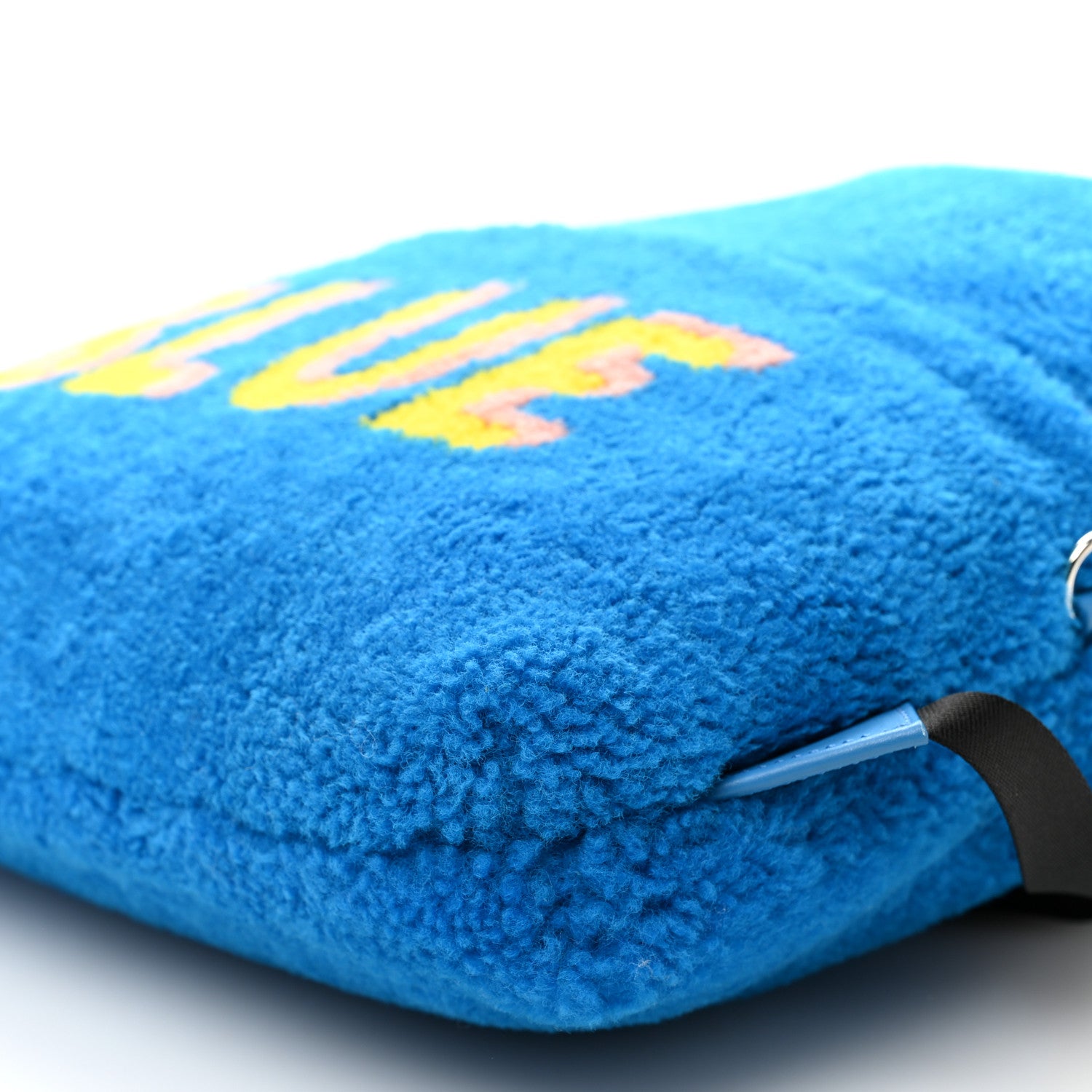 Fendi Shearling Calfskin Vocabulary Drawstring Backpack Blue