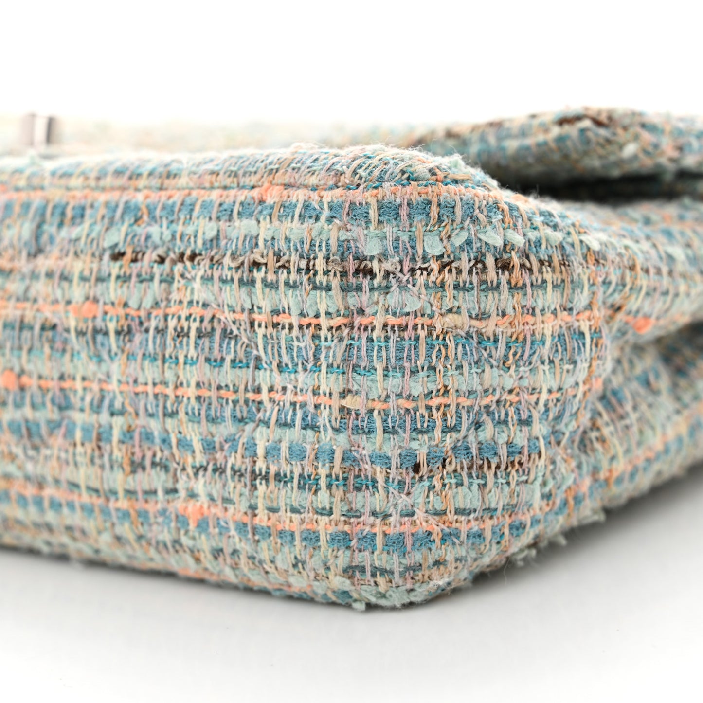 Tweed Quilted Medium Double Flap Blue Multicolor