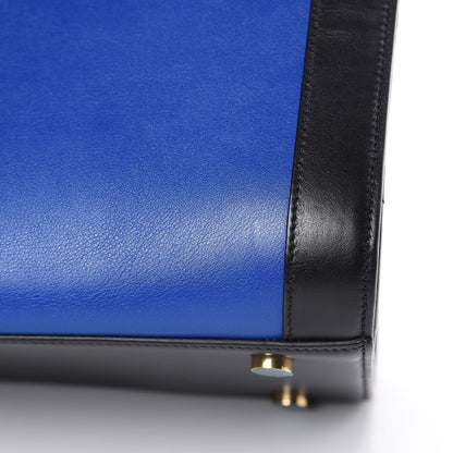 Saint Laurent Calfskin Bi-Color Small Sac De Jour Royal Blue Black 13 of 13