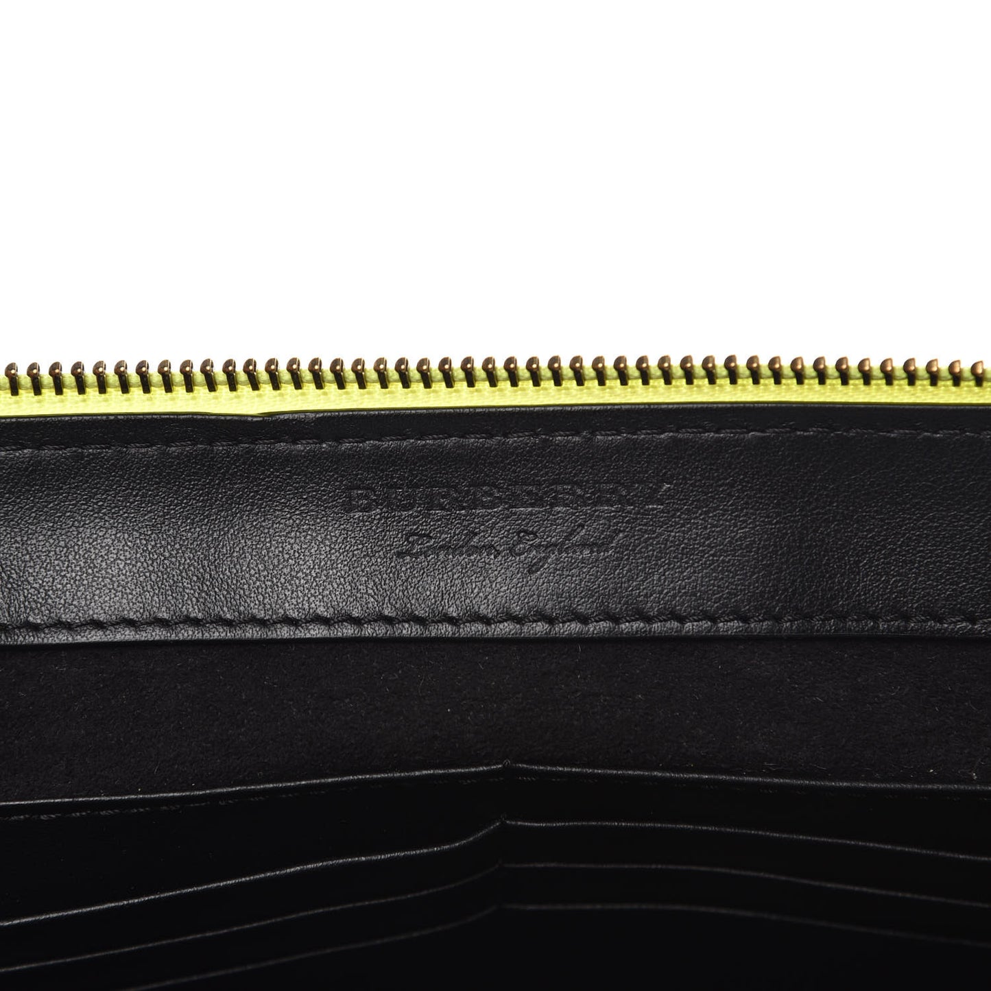 Soft Calfskin Large Duncan Zip Pouch Neon Yellow