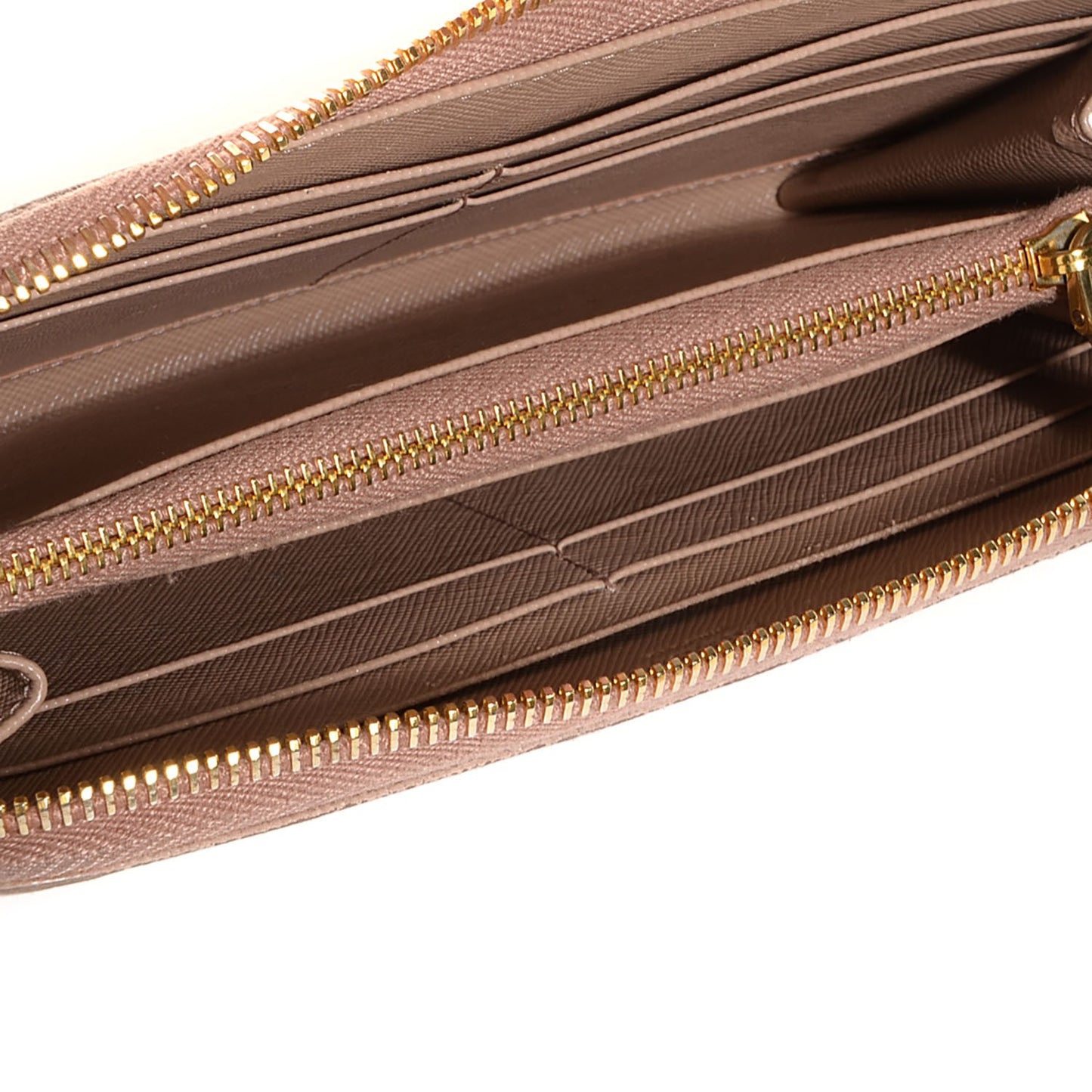 Saffiano Metal Zip Around Wallet Cammeo