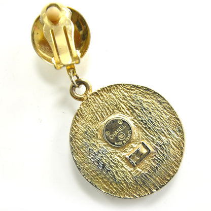 Chanel CC Studded Clip On Earrings Black and Gold 4 of 4