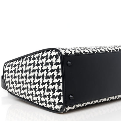 Christian Dior Calfskin Houndstooth Embroidered Medium Lady Dior Black White 8 of 10