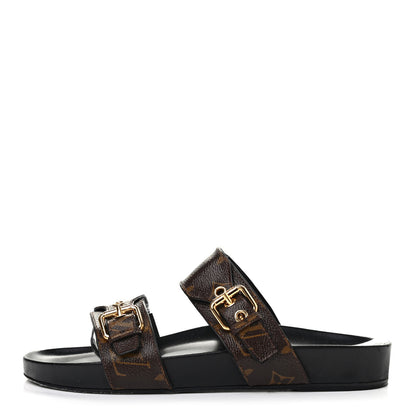 Louis Vuitton Monogram Bom Dia Mule Sandals 40 Black 1 of 7