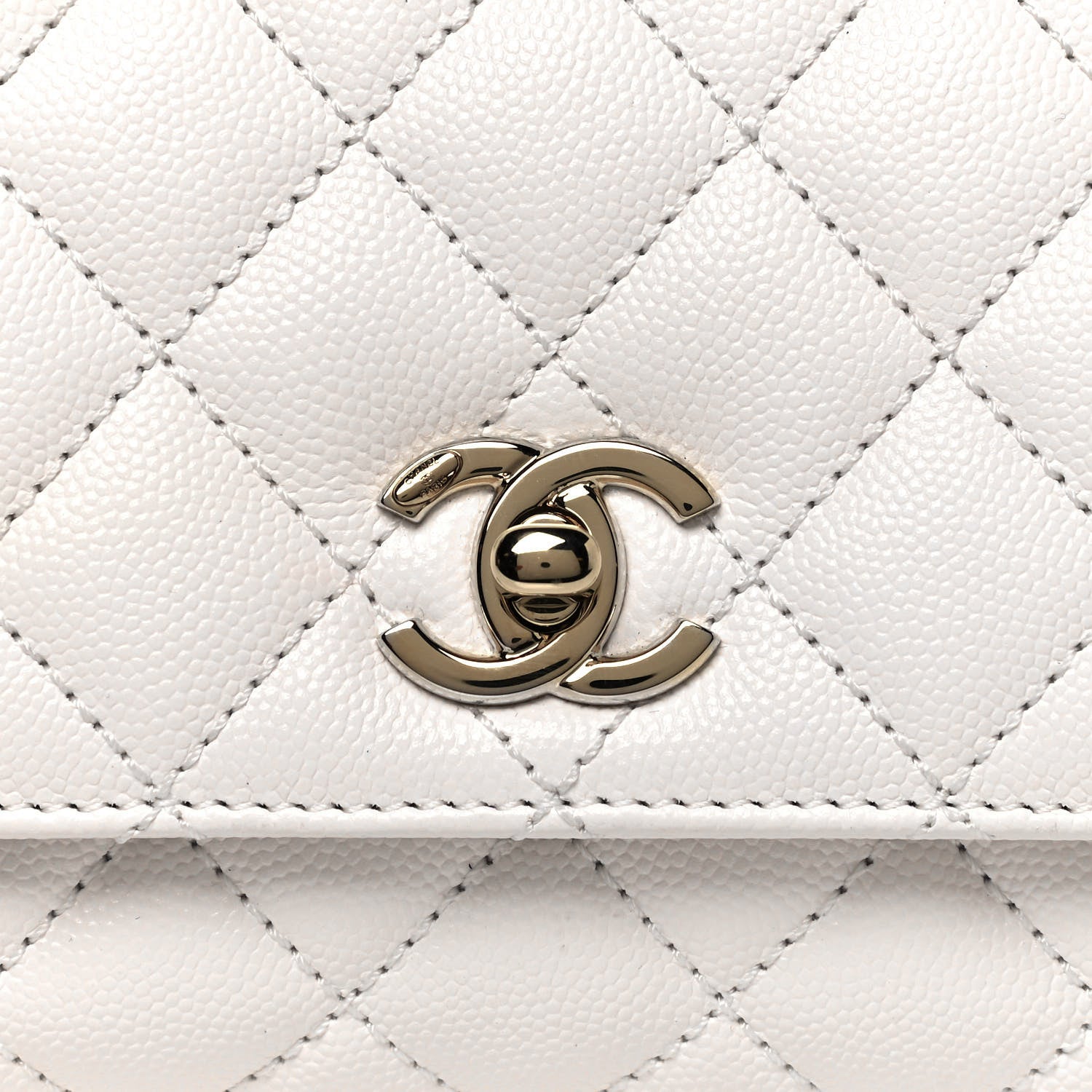 Chanel Caviar Quilted Extra Mini Coco Handle Flap White 8 of 13
