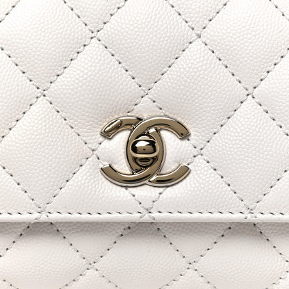Chanel Caviar Quilted Extra Mini Coco Handle Flap White 8 of 13