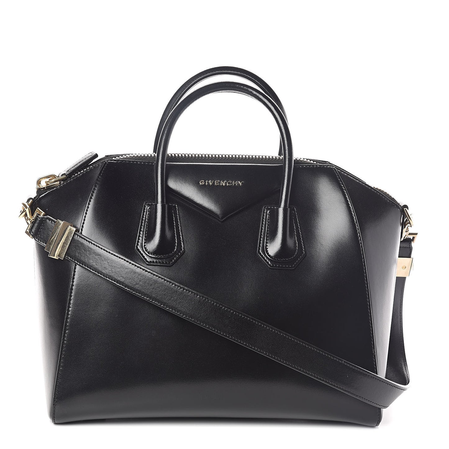 Shiny Lord Calfskin Medium Antigona Black
