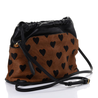 Burberry Calf Hair Heart Print Little Crush Dark Camel Black 3 of 4